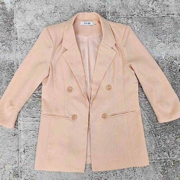 DO+BE Women Blazer Pink Tone Polyester Open Jacket Coat Size S - Picture 7 of 11